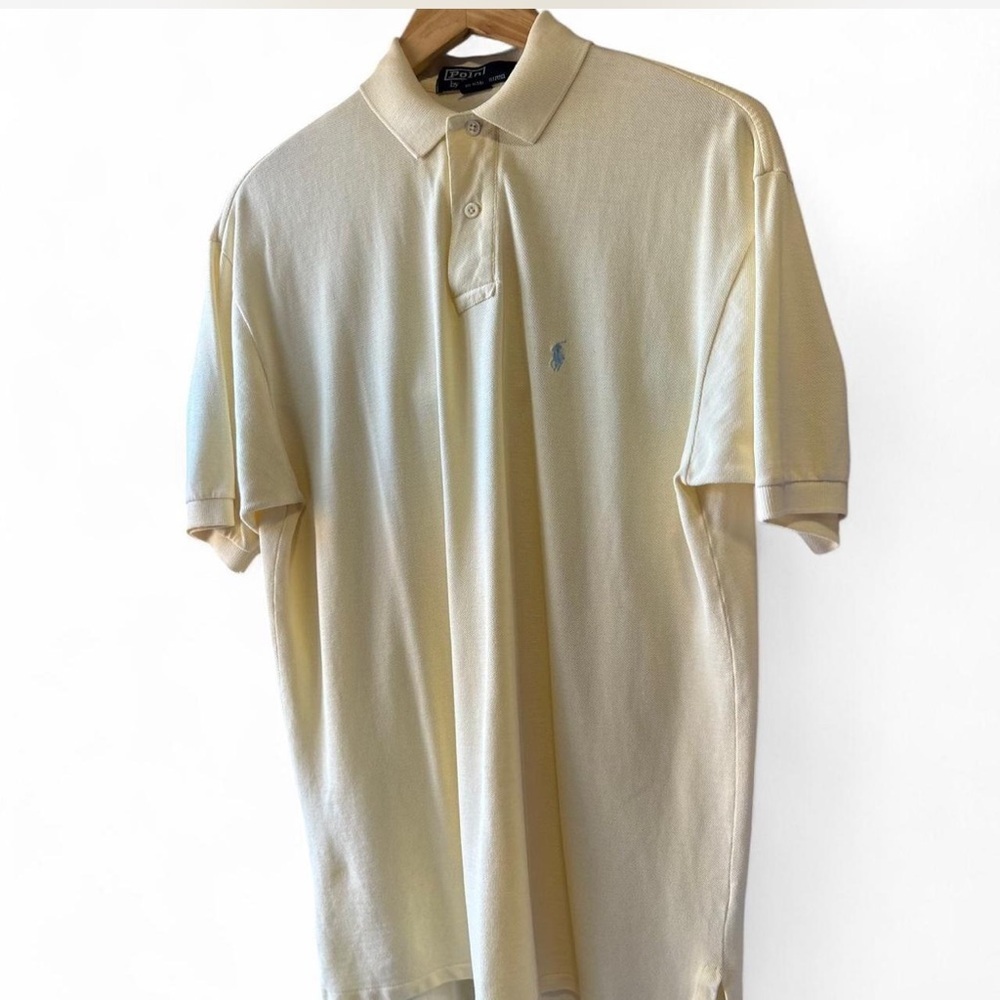 Vintage |Polo Ralph Lauren| Butter Yellow Knit Polo Short-sleeve Collared Size M